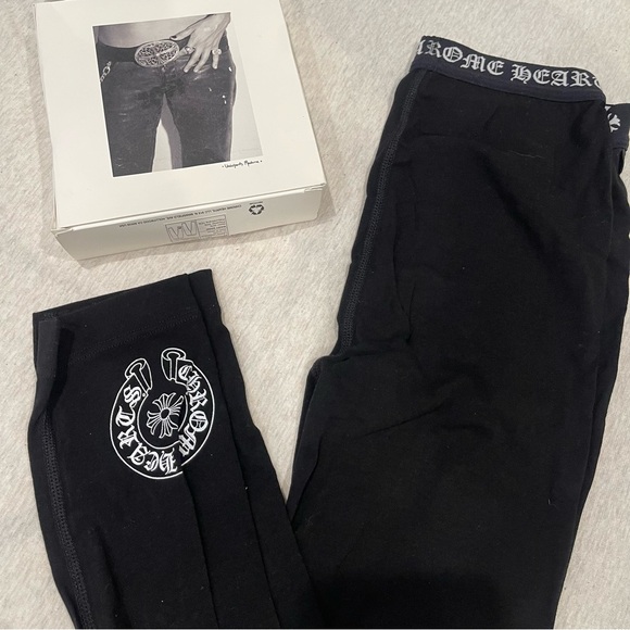 Chrome Hearts Pants - NWT Chrome Hearts Black Horseshoe Logo Leggings S + Packaging